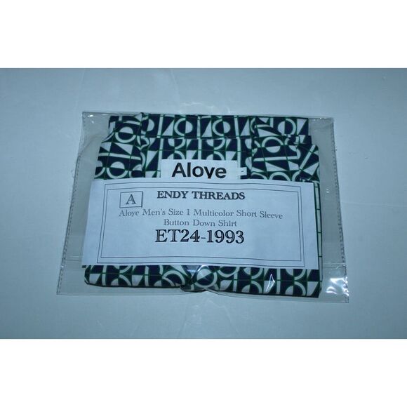 Aloye Men's Size 1 Multicolor Short Sleeve‎ Button Down Shirt - Picture 9 of 9